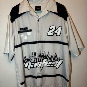 PacSun Black and White Graphic Dress Shirt